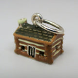 Enamel Log Cabin Charm