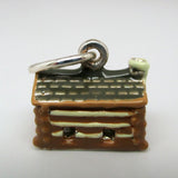 Enamel Log Cabin Charm