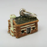 Enamel Log Cabin Charm