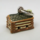 Enamel Log Cabin Charm