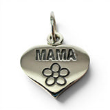Sterling Silver Mama Heart Charm for Bracelet New Mom Gift Mother's Day New