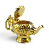 Gold Vermeil on Sterling Silver Aladdin Teapot Charm for Bracelet Tea Lover Gift