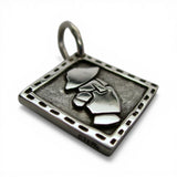 Sterling Silver Overall Bill Quilt Pattern Charm for Bracelet Quilting Gift New