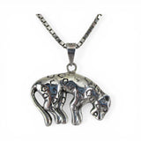 Sterling Silver Leopard Pendant for Necklace Cheetah Panther Large Cat Vintage