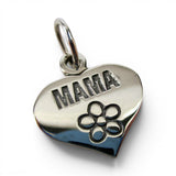 Sterling Silver Mama Heart Charm for Bracelet New Mom Gift Mother's Day New
