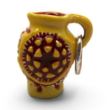 Sterling Silver Enamel Yellow Redware Pitcher Charm for Bracelet Vintage Mini