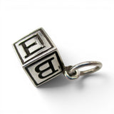 Sterling Silver ABC Block Charm for Bracelet Toddler Mom Gift Teacher Vintage