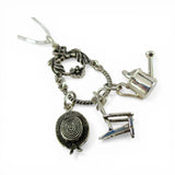 Sterling Silver Beach Sea Charms Holder Necklace Watering Can Chair Summer Hat
