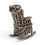 Sterling Silver Wicker Rocking Chair Charm for Bracelet Summer Vacation Gift