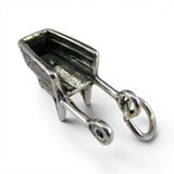 Sterling Silver or Gold Vermeil Wheelbarrow Charm for Bracelet 3D Gardener Gift
