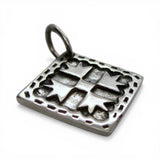 Sterling Silver Goose Feet Quilt Block Pattern Charm for Bracelet Quilting New