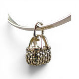 Sterling Silver Mini Chore Brown County Basket Charm for Bracelet Vintage BCB