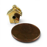 Small Country Birdhouse Charm for Bracelet Sterling Silver Gold Vermeil Bird