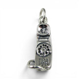 Sterling Silver Rotary Dial Telephone Charm for Bracelet Vintage Phone