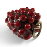 Sterling Silver & Enamel Red Raspberry Pendant for Necklace Fruit Jewelry Berry