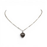 Sterling Silver Puffy Floral Heart Charm for Bracelet Gold Vermeil Vintage 75