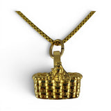 Gold Vermeil Sterling Silver Bee Meadow Basket Charm for Bracelet Brown County