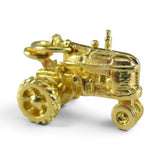 Sterling Silver Gold Vermeil Farm Tractor Charm for Bracelet Farmer Wife Gift