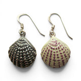 Sterling Silver Enamel Scallop Shell Earrings Drop Dangle Beach Vacation Jewelry