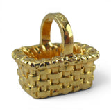 Gold Vermeil on Sterling Silver Mini Gathering Basket Charm for Bracelet BCB