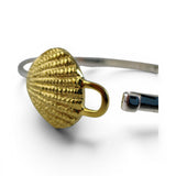 Sterling Silver Gold Vermeil Shell Bangle Charm Bracelet Beach Vacation Jewelry