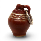 Sterling Silver Enamel Redware Jug Pottery Charm for Bracelet Vintage Mini