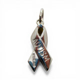 Sterling Silver Enamel Autism Spectrum Awareness Ribbon Charm for Bracelet New