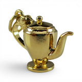 Sterling Silver Gold Vermeil Restaurant Coffee Pot Charm for Bracelet Wife Gift