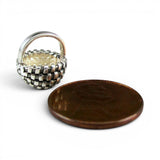 Sterling Silver Mini Granny Basket Charm for Bracelet Brown County BCB