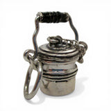 Sterling Silver Coal Miner's Lunch Bucket Charm for Bracelet Mining Gift Pail
