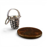 Sterling Silver Candle Basket Charm for Bracelet Brown County BCB Jewelry