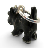 Sterling Silver Enamel Black Scottie Dog Charm for Bracelet Toto Oz Vintage New