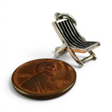 Sterling Silver Beach Chair Charm for Bracelet Summer Vacation Ocean Jewelry