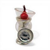 Sterling Silver Martini Glass Charm for Bracelet Cherries Cocktail New Years Eve