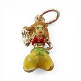Sterling Silver Hand Enameled Mermaid Charm for Bracelet Vintage Little New Old