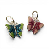 Sterling Silver Enamel Butterfly Charm for Bracelet Blue Green Pink Magenta New