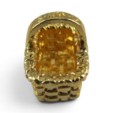 Gold Vermeil on Sterling Silver Mini Gathering Basket Charm for Bracelet BCB