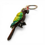 Sterling Silver Enamel Parrot Charm for Bracelet Tropical Bird Jewelry Vintage