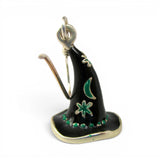 Sterling Silver & Enamel Oz Wicked Witch's Hat Earrings Dangle Drop Vintage