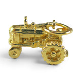 Sterling Silver Gold Vermeil Farm Tractor Charm for Bracelet Farmer Wife Gift