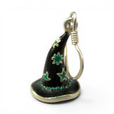 Sterling Silver & Enamel Oz Wicked Witch's Hat Earrings Dangle Drop Vintage