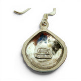 Sterling Silver Enamel Scallop Shell Earrings Drop Dangle Beach Vacation Jewelry