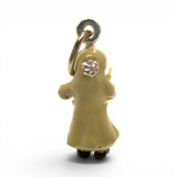 Sterling Silver Enamel Father Christmas Charm for Bracelet Blue Bird Happiness