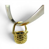 Gold Vermeil on Sterling Silver Mini Apple Basket Charm for Bracelet Vintage BCB