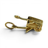 Sterling Silver or Gold Vermeil Wheelbarrow Charm for Bracelet 3D Gardener Gift