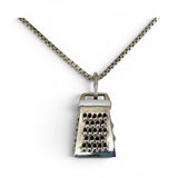 Sterling Silver Kitchen Box Grater Pendant for Necklace Cheese Chef Cook Gift