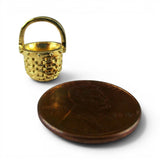 Gold Vermeil on Sterling Silver Mini Apple Basket Charm for Bracelet Vintage BCB