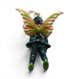 Sterling SIlver Enamel Blue Fairy Charm for Bracelet Gardener Gift Mini Wings