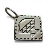 Sterling Silver Cherry Basket Quilt Block Pattern Charm for Bracelet Vintage New