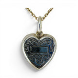 Sterling Silver Puffy Heart Charm for Bracelet Banner Scroll Vintage New 6
